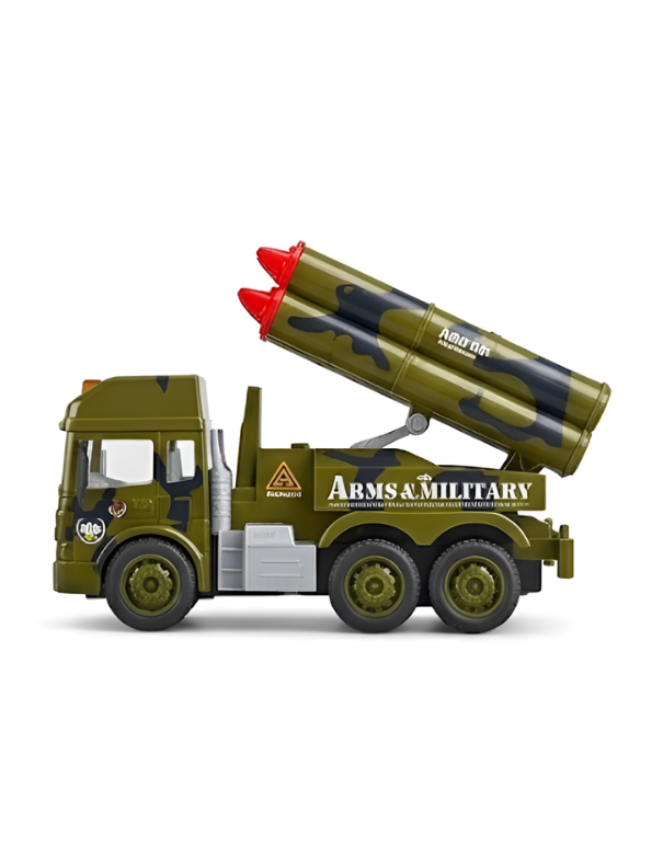 Army Missile Launcher Truck Toy | Camouflage Military Vehicle with Movable Rocket Rack | Combat Battle Toy Car for Boys & Girls TV6118.