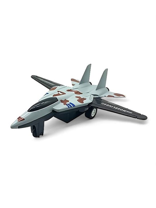 Army Plane F 15 Military Fighter Jet Pull Back - Grey (L-J-96) - Toyloft