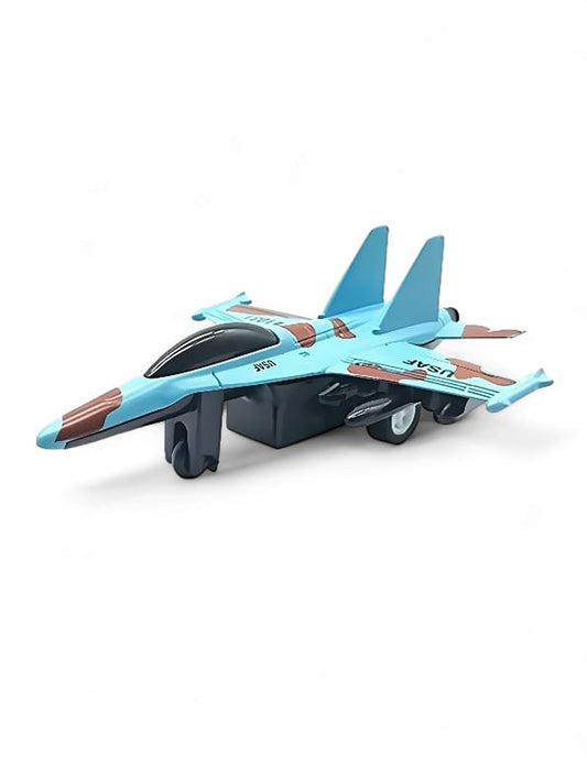 Army Plane F 15 Military Fighter Jet Pull Back - Blue (L-J-96) - Toyloft