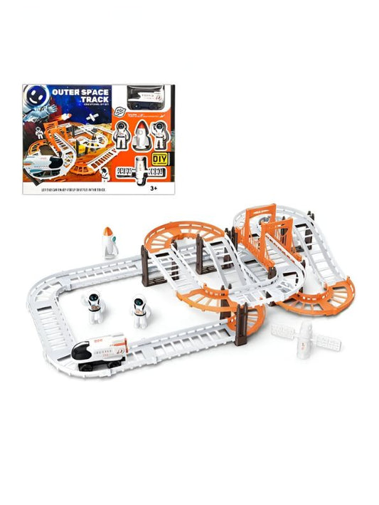 AstroGlide – 46-Piece Anti-Gravity Space Track Set for Kids | Rechargeable Astronaut Car Toy with Flexible Urban Rail & Automatic Racing Adventure LMI13473.