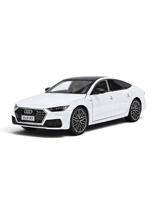 Audi A7 Alloy Diecast Car Model | White 1:24 Scale Premium Metal Collectible Toy Car with Opening Doors TV6181