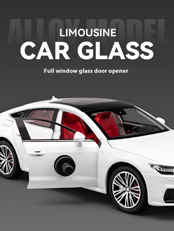 Audi A7 Alloy Diecast Car Model | White 1:24 Scale Premium Metal Collectible Toy Car with Opening Doors TV6181