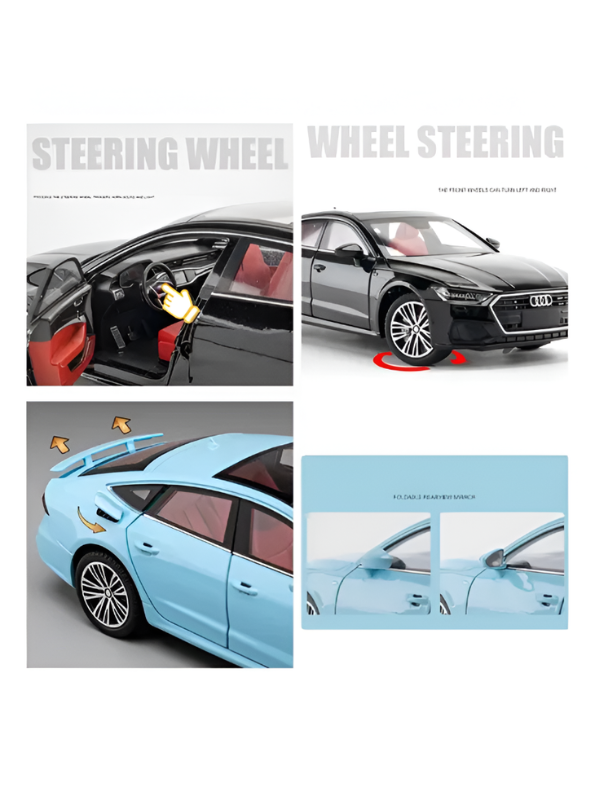Audi A7 Alloy Diecast Car Model | Blue 1:24 Scale Premium Metal Collectible Toy Car with Opening Doors TV6181
