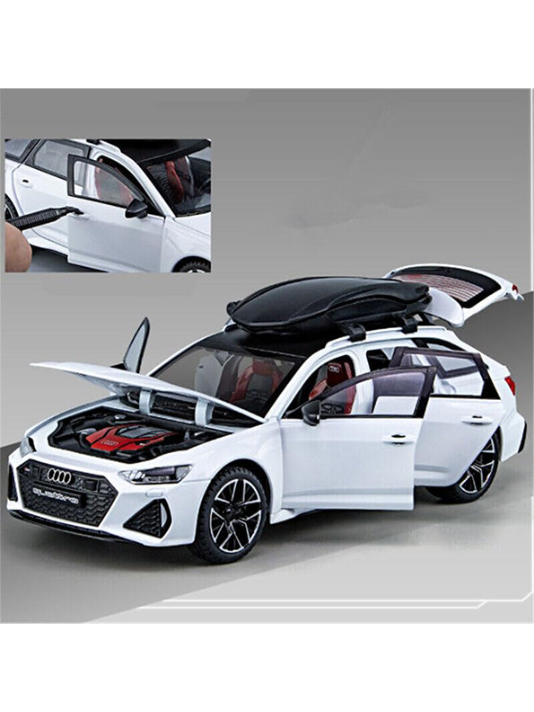 Audi RS6 Avant Model 1:24 Scale Diecast Car - White Metal Collectible | MD-O-24