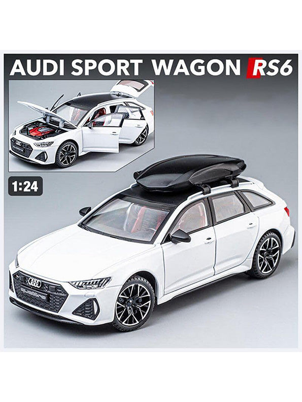 Audi RS6 Avant Model 1:24 Scale Diecast Car - White Metal Collectible | MD-O-24