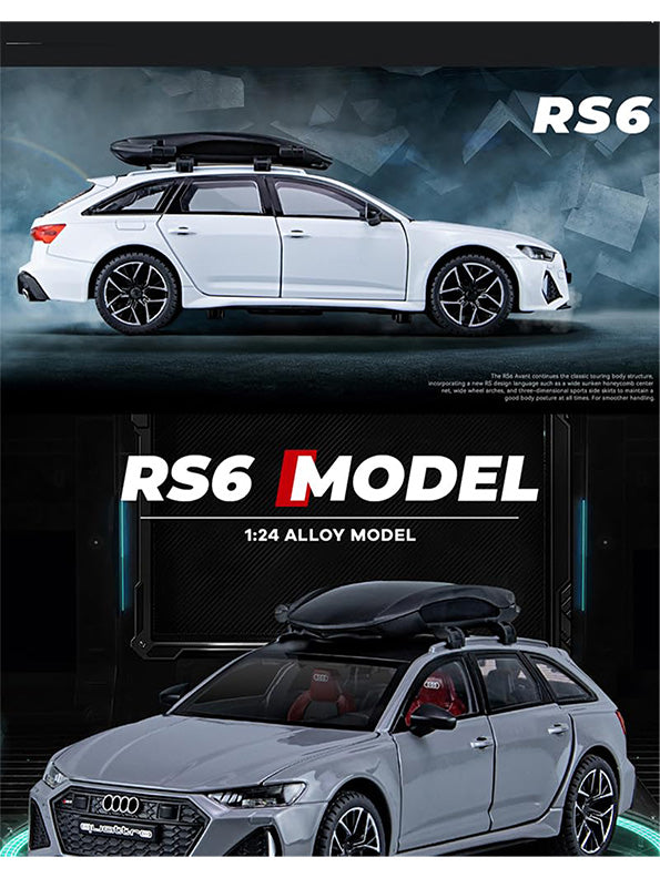 Audi RS6 Avant Model 1:24 Scale Diecast Car - White Metal Collectible | MD-O-24