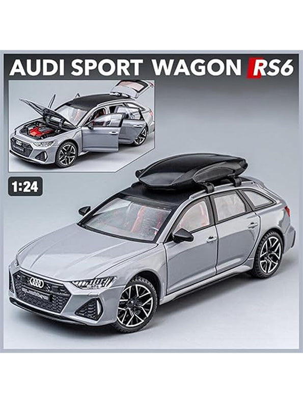 Audi RS6 Avant Model 1:24 Scale Diecast Car - Grey Metal Collectible | MD-O-24