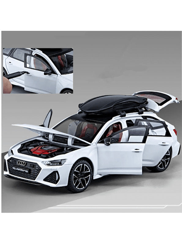 Audi RS6 Avant Model 1:24 Scale Diecast Car - White Metal Collectible | MD-O-24