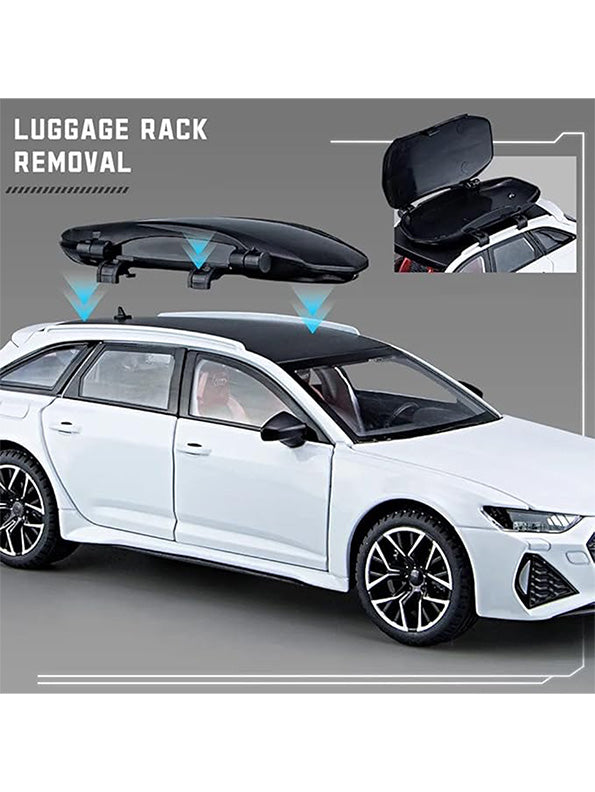 Audi RS6 Avant Model 1:24 Scale Diecast Car - White Metal Collectible | MD-O-24