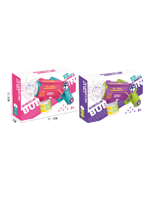Automatic Bubble Gun Blaster Toy – Bubble Solution Bottle & Rich Bubble Output Pink LMI16321.
