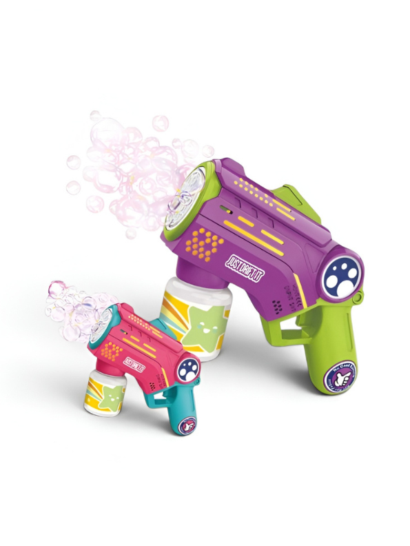 Automatic Bubble Gun Blaster Toy – Bubble Solution Bottle & Rich Bubble Output Purple LMI16321.