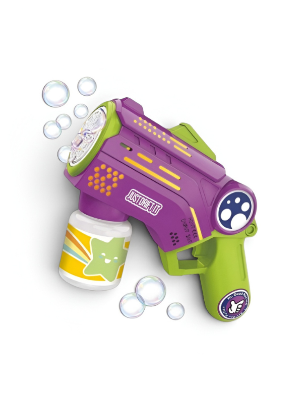 Automatic Bubble Gun Blaster Toy – Bubble Solution Bottle & Rich Bubble Output Purple LMI16321.
