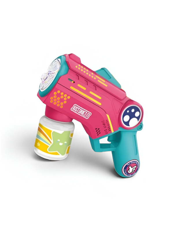 Automatic Bubble Gun Blaster Toy – Bubble Solution Bottle & Rich Bubble Output Pink LMI16321.