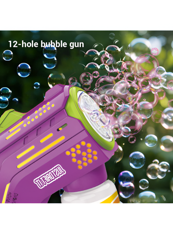 Automatic Bubble Gun Blaster Toy – Bubble Solution Bottle & Rich Bubble Output Purple LMI16321.