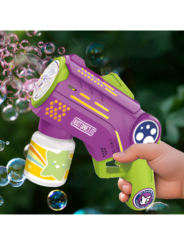 Automatic Bubble Gun Blaster Toy – Bubble Solution Bottle & Rich Bubble Output Purple LMI16321.