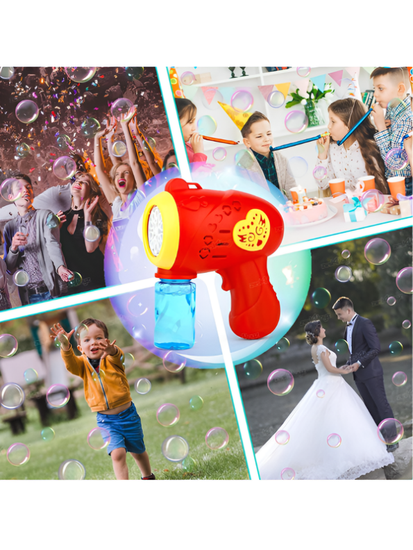 Automatic Bubble Gun Toy with Type-C Fast Charging, Leak-Proof Design & Bubble Solution for Kids LMI16882
