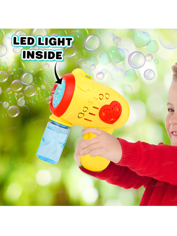Automatic Bubble Gun Toy with Type-C Fast Charging, Leak-Proof Design & Bubble Solution for Kids LMI61882