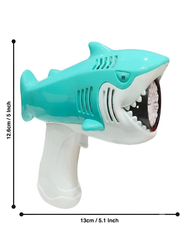 Automatic Green Shark Bubble Gun Toy with Bubble Solution - Battery-Powered Outdoor Summer Bubble Blower Machine for Toddlers & Kids TV3934.