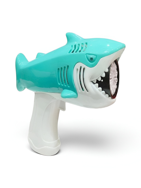 Automatic Green Shark Bubble Gun Toy with Bubble Solution - Battery-Powered Outdoor Summer Bubble Blower Machine for Toddlers & Kids TV3934.