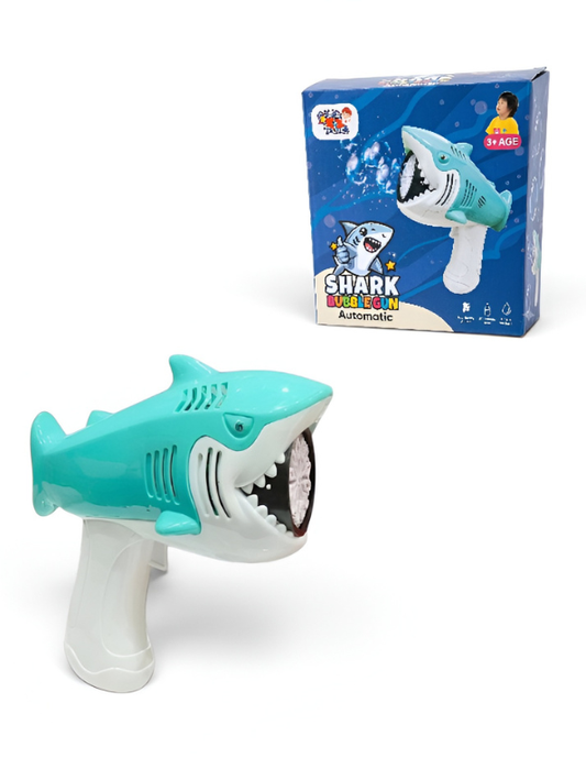 Automatic Green Shark Bubble Gun Toy with Bubble Solution - Battery-Powered Outdoor Summer Bubble Blower Machine for Toddlers & Kids TV3934.