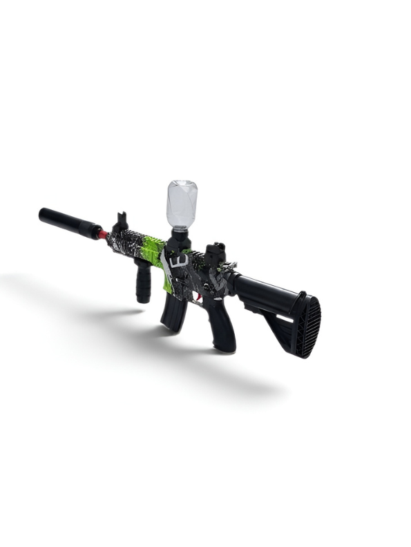Automatic Crystal Water Bead Toy Assault Rifle – Tactical Splatter Gun with Extended Barrel & Hopper