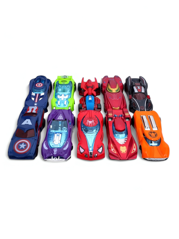 AvengerWheels - 10 Piece Marvel Superhero Metal Alloy Vehicle Collection | Pullback Kids Gift LMI9731.