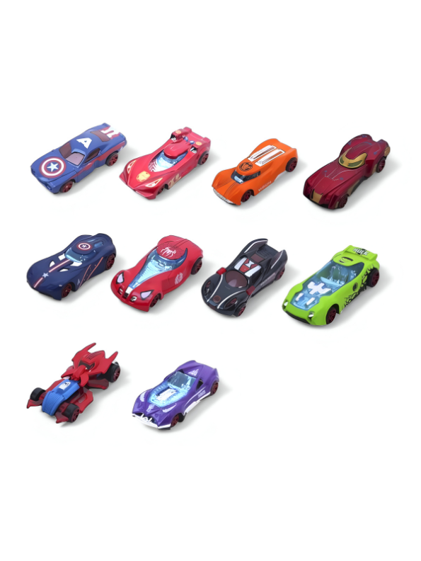 AvengerWheels - 10 Piece Marvel Superhero Metal Alloy Vehicle Collection | Pullback Kids Gift LMI9731.