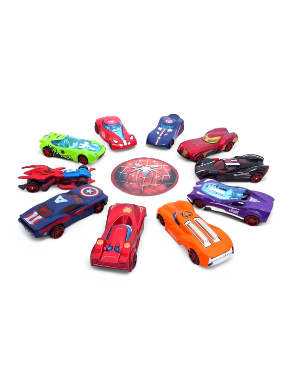 AvengerWheels - 10 Piece Marvel Superhero Metal Alloy Vehicle Collection | Pullback Kids Gift LMI9731.