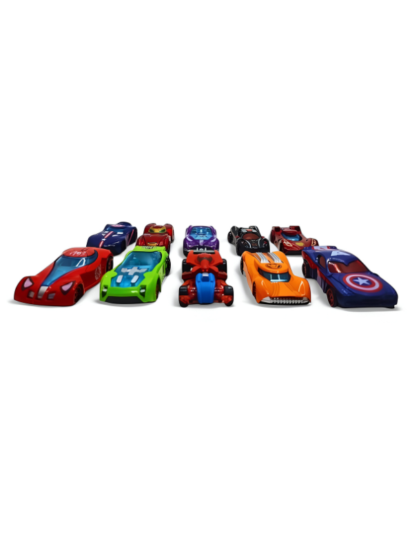 AvengerWheels - 10 Piece Marvel Superhero Metal Alloy Vehicle Collection | Pullback Kids Gift LMI9731.