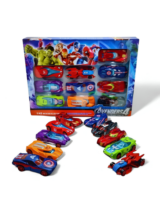 AvengerWheels - 10 Piece Marvel Superhero Metal Alloy Vehicle Collection | Pullback Kids Gift LMI9731.
