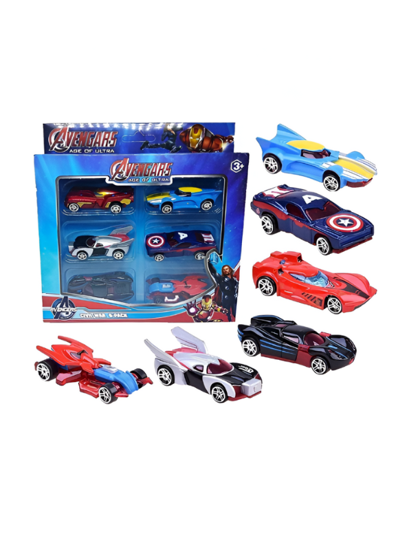 Avengers Die-Cast Toy Cars – 6 Superhero Racing Vehicles, Civil War Edition Collectible Metal Set LMI8644.