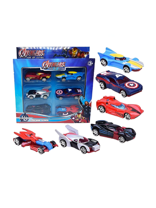 Avengers Die-Cast Toy Cars – 6 Superhero Racing Vehicles, Civil War Edition Collectible Metal Set LMI8644.