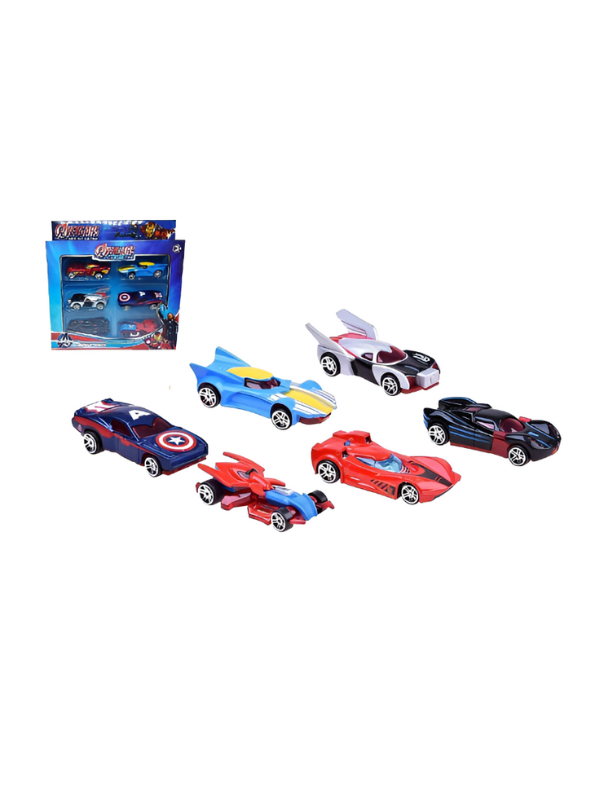 Avengers Die-Cast Toy Cars – 6 Superhero Racing Vehicles, Civil War Edition Collectible Metal Set LMI8644.