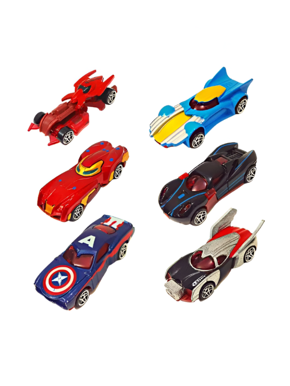 Avengers Die-Cast Toy Cars – 6 Superhero Racing Vehicles, Civil War Edition Collectible Metal Set LMI8644.