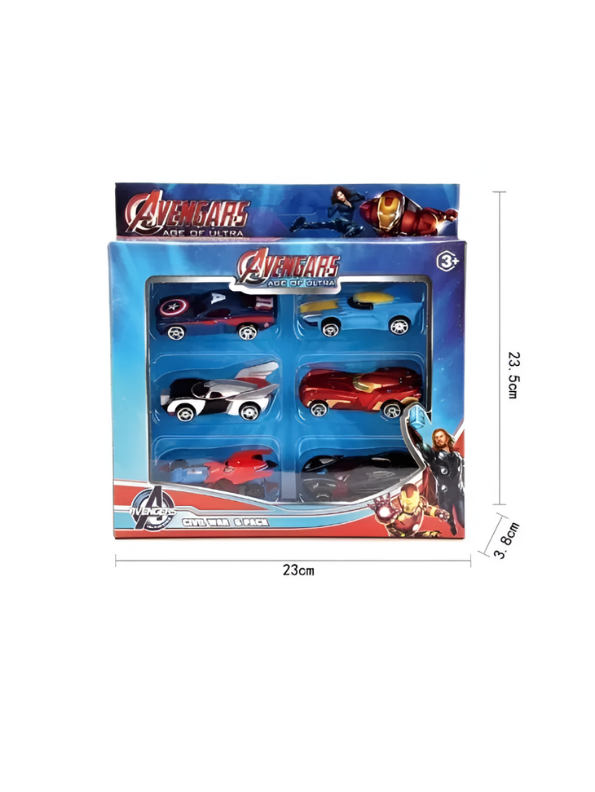 Avengers Die-Cast Toy Cars – 6 Superhero Racing Vehicles, Civil War Edition Collectible Metal Set LMI8644.