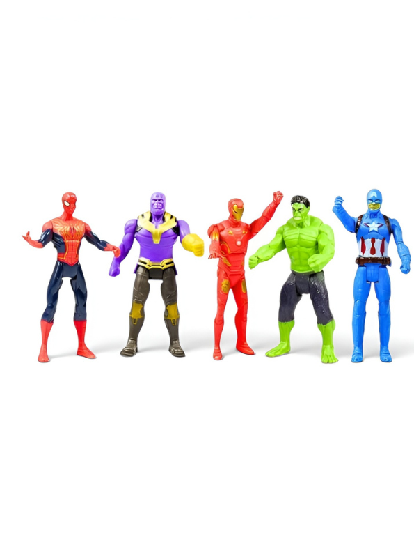 Avengers Endgame Action Figure Set - 4-Piece Superhero Collection with Iron Man, Hulk, Spider-Man & Thanos TV7358
