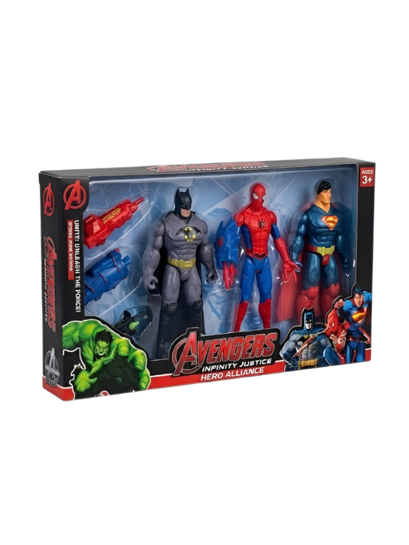 Avengers Hero Alliance 3-Pack: Batman, Superman & Spider-Man Action Figures MD2968.
