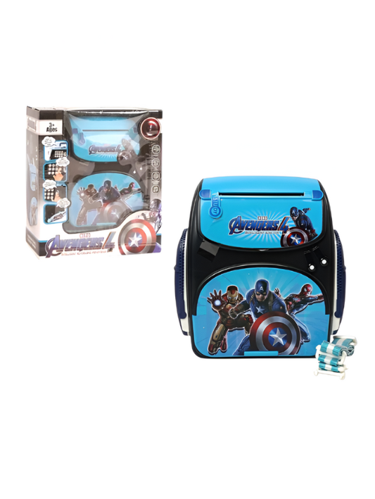 Avengers Kids Electronic ATM Piggy Bank – Fingerprint Scan, Password Keypad, Music & Lights Superhero Savings Toy LMI7761.