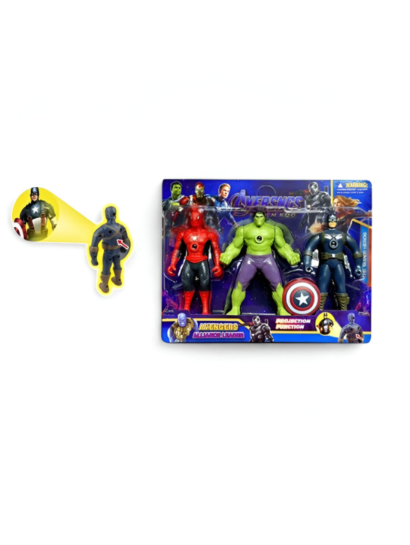 Avengers Superhero Action Figure Set – Hulk, Spider-Man & Captain America 3D Collectible Toy Set for Kids & Fans LMI15629.