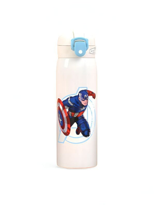 WhiteShield - Avengers Theme Sipper Bottle – Stainless Steel & Leakproof 500ml Push Button with Lock  NOV8336.