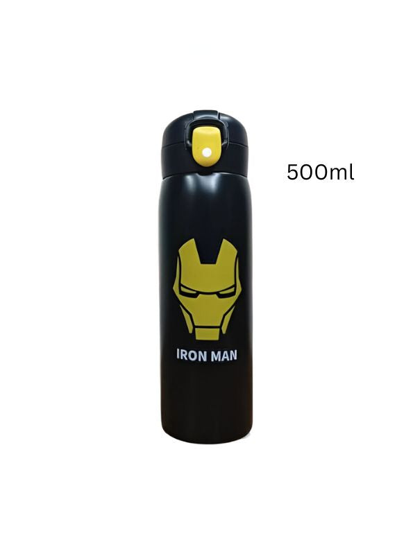 IronSip - Avengers Theme Sipper Bottle – Stainless Steel & Leakproof 500ml Push Button with Lock NOV8408.