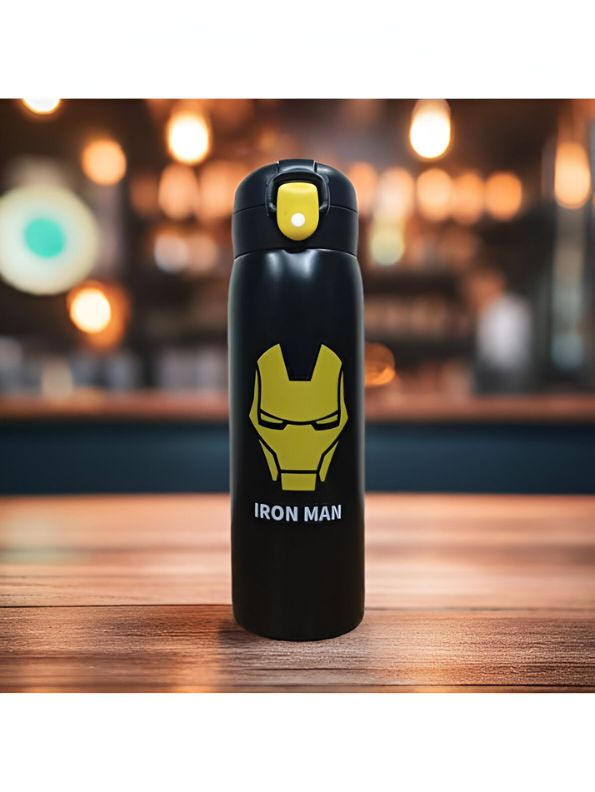 IronSip - Avengers Theme Sipper Bottle – Stainless Steel & Leakproof 500ml Push Button with Lock NOV8408.