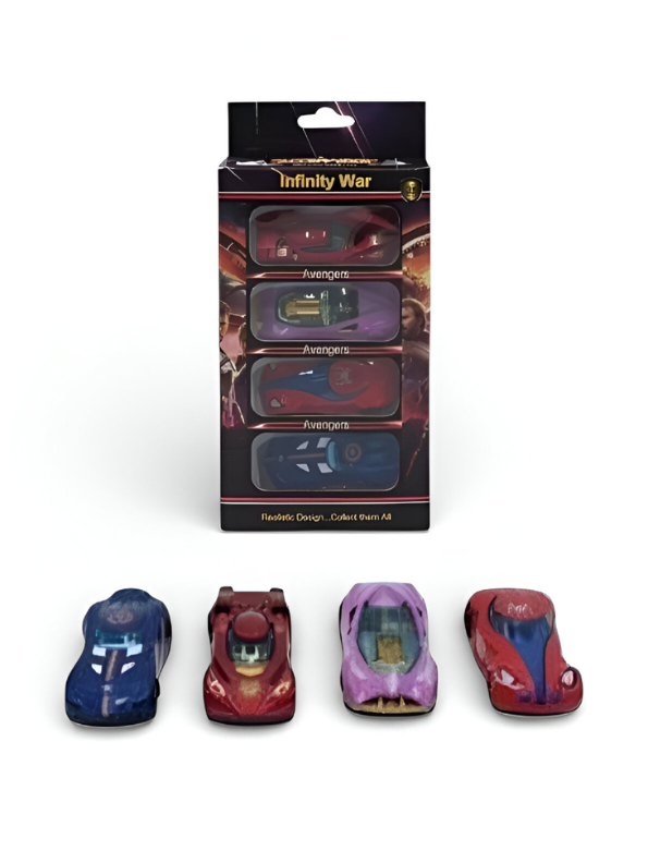 Avengers: Infinity War 4-Pack Die-Cast Toy Cars - Superhero Character Themed Racing Vehicles Set for Kids LMI9661