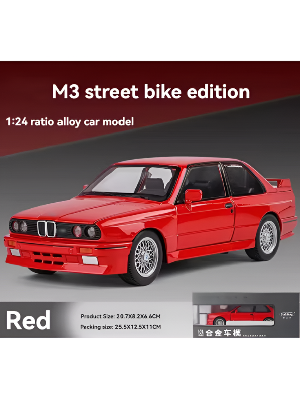 BMW M3 E30 Diecast Model Car | 1:24 Scale Collectible Replica Alloy Car MD581.