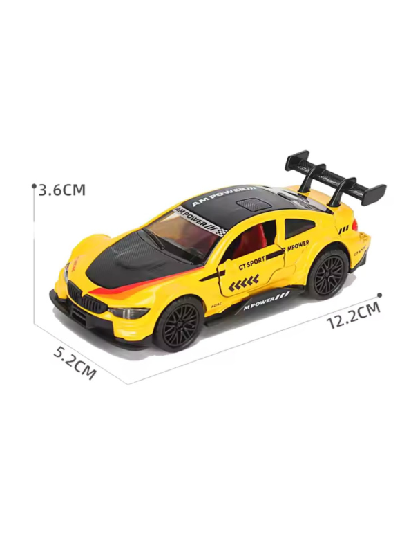 Yellow - BMW M4 Diecast Model Car 1:36 Scale | Alloy Toy Vehicle with Pullback Action | Collector's Gift for Kids & Adults LMI15331.