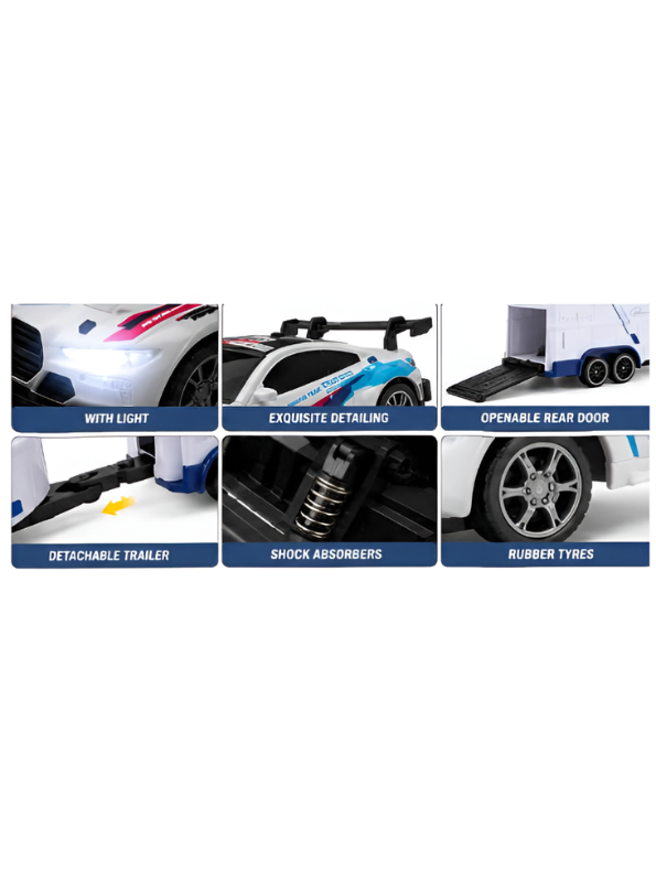 BMW M4 GT3 RC Drift & Racing Car with Trailer & Acrylic Display Box (2.4GHz) MD570
