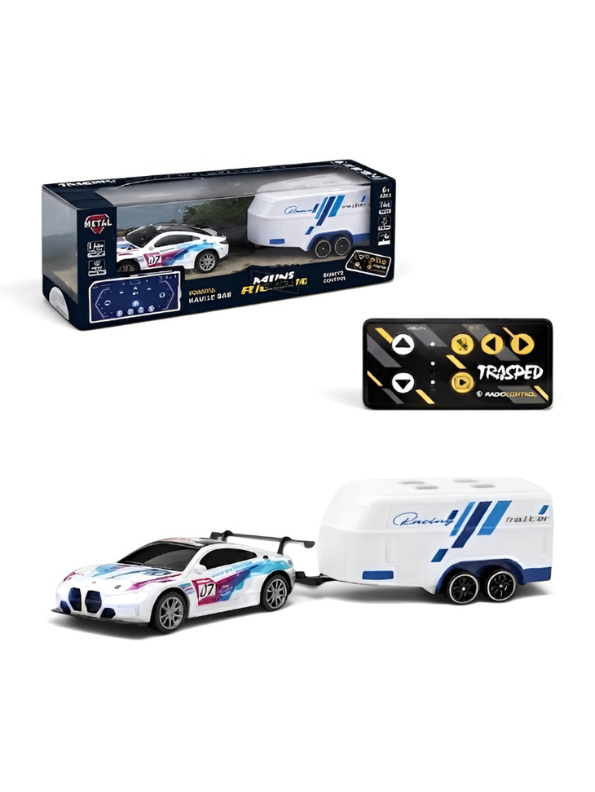 BMW M4 GT3 RC Drift & Racing Car with Trailer & Acrylic Display Box (2.4GHz) MD570