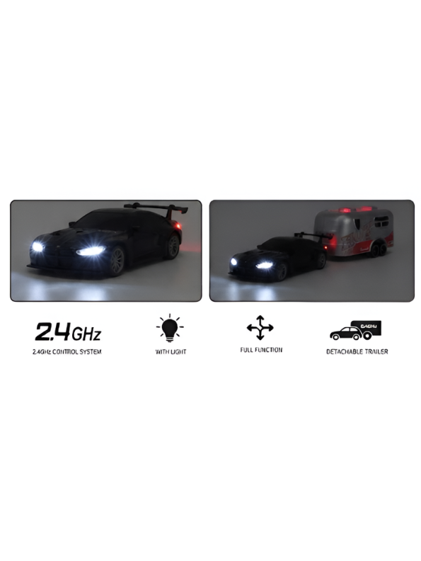 BMW M4 GT3 RC Drift & Racing Car with Trailer & Acrylic Display Box Black (2.4GHz) MD570