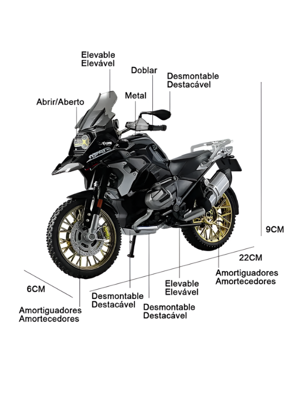 BMW R1250GS Diecast Motorcycle Model 1:10 Scale TV7346.