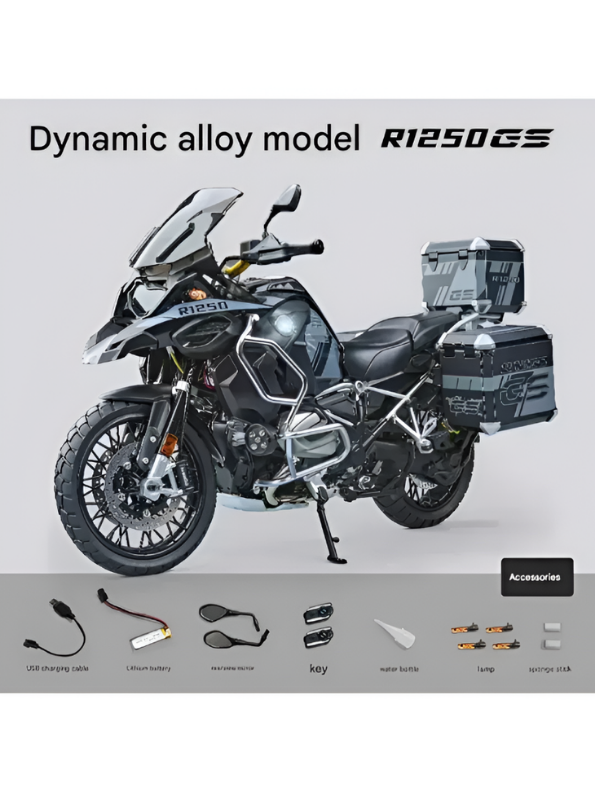 BMW R1250 Motorcycle Diecast Model 1:7 Scale – Alloy Metal Replica Collectible Bike MD25